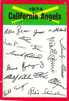 1974 Topps - Team Checklists #NNO California Angels Front