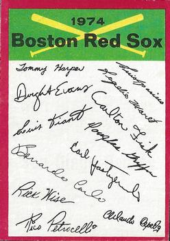 1974 Topps - Team Checklists #NNO Boston Red Sox Front
