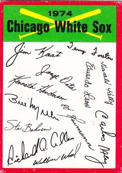 1974 Topps - Team Checklists #NNO Chicago White Sox Front