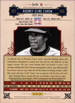 2012 Panini Cooperstown - Crystal Collection Red #16 Rod Carew Back