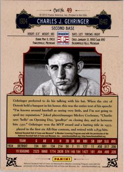 2012 Panini Cooperstown - Crystal Collection Red #49 Charlie Gehringer Back
