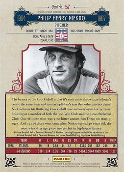 2012 Panini Cooperstown - Crystal Collection Red #57 Phil Niekro Back