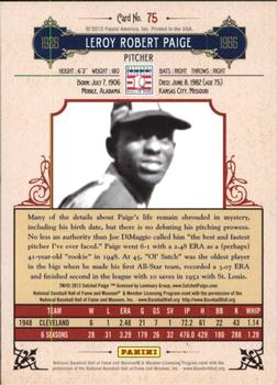 2012 Panini Cooperstown - Crystal Collection Red #75 Satchel Paige Back