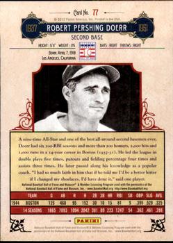 2012 Panini Cooperstown - Crystal Collection Red #77 Bobby Doerr Back
