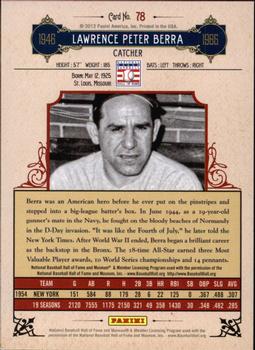2012 Panini Cooperstown - Crystal Collection Red #78 Yogi Berra Back