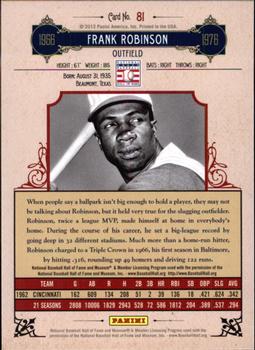 2012 Panini Cooperstown - Crystal Collection Red #81 Frank Robinson Back