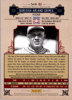 2012 Panini Cooperstown - Crystal Collection Red #83 Burleigh Grimes Back