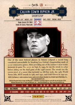2012 Panini Cooperstown - Crystal Collection Red #131 Cal Ripken Jr. Back