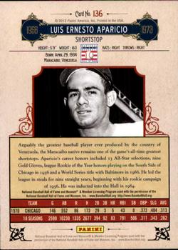 2012 Panini Cooperstown - Crystal Collection Red #136 Luis Aparicio Back