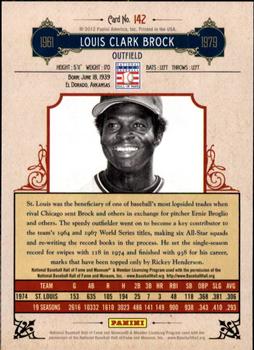 2012 Panini Cooperstown - Crystal Collection Red #142 Lou Brock Back