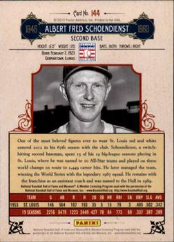 2012 Panini Cooperstown - Crystal Collection Red #144 Red Schoendienst Back