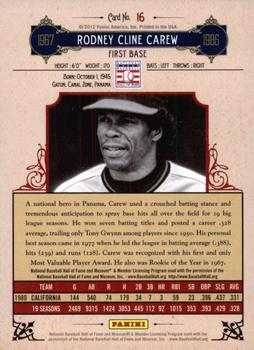 2012 Panini Cooperstown - Crystal Collection Blue #16 Rod Carew Back
