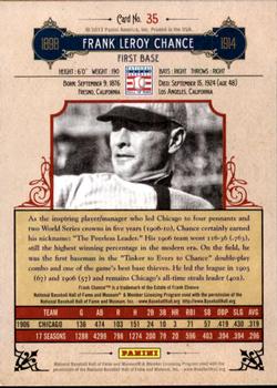 2012 Panini Cooperstown - Crystal Collection Blue #35 Frank Chance Back