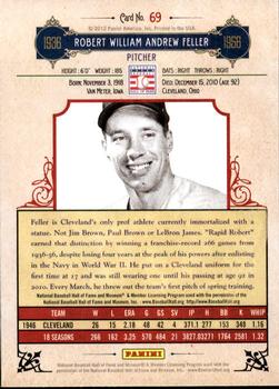 2012 Panini Cooperstown - Crystal Collection Blue #69 Bob Feller Back