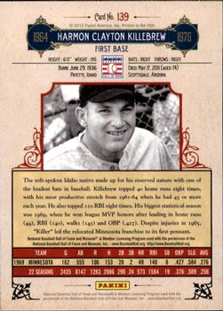 2012 Panini Cooperstown - Crystal Collection Blue #139 Harmon Killebrew Back