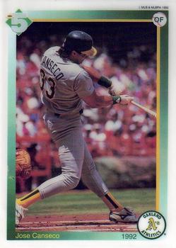 1992 High 5 Reusable Decals #NNO Jose Canseco Front