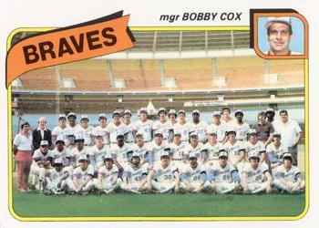 1980 Topps - Team Checklists #192 Atlanta Braves / Bobby Cox Front
