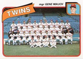 1980 Topps - Team Checklists #328 Minnesota Twins / Gene Mauch Front