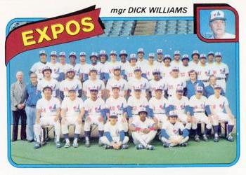 1980 Topps - Team Checklists #479 Montreal Expos / Dick Williams Front