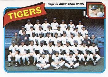 1980 Topps - Team Checklists #626 Detroit Tigers / Sparky Anderson Front