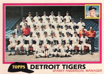 1981 Topps - Team Checklists #666 Detroit Tigers / Sparky Anderson Front