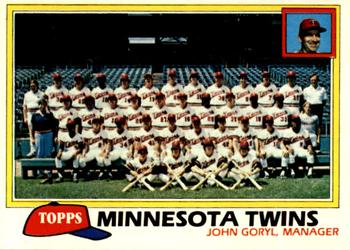 1981 Topps - Team Checklists #669 Minnesota Twins / John Goryl Front