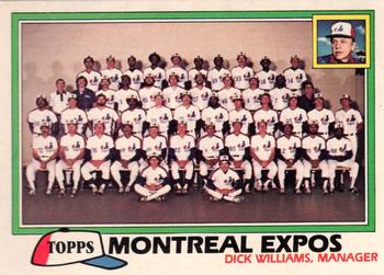 1981 Topps - Team Checklists #680 Montreal Expos / Dick Williams Front