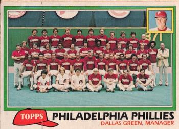 1981 Topps - Team Checklists #682 Philadelphia Phillies / Dallas Green Front