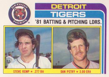 1982 Topps - Team Leaders / Checklists #666 Tigers Leaders / Checklist (Steve Kemp / Dan Petry) Front