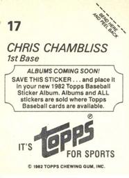 1982 Topps - Coming Soon Stickers #17 Chris Chambliss Back