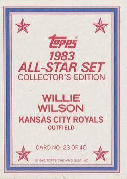 1983 Topps - 1983 All-Star Set Collector's Edition (Glossy Send-Ins) #23 Willie Wilson Back
