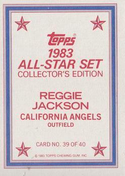 1983 Topps - 1983 All-Star Set Collector's Edition (Glossy Send-Ins) #39 Reggie Jackson Back