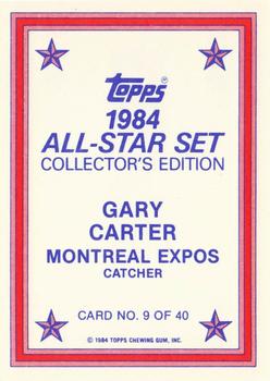 1984 Topps - 1984 All-Star Set Collector's Edition (Glossy Send-Ins) #9 Gary Carter  Back