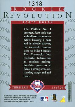 1997 Select - Rookie Revolution #13 Scott Rolen Back