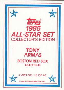 1985 Topps - 1985 All-Star Set Collector's Edition (Glossy Send-Ins) #18 Tony Armas Back