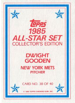 1985 Topps - 1985 All-Star Set Collector's Edition (Glossy Send-Ins) #38 Dwight Gooden Back