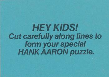 1986 Donruss - Wax Box Bottom Panel Singles #NNO Hank Aaron Back