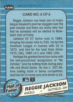 1986 Fleer - Future Hall of Famers #6 Reggie Jackson Back