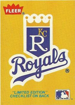 1986 Fleer - Box Bottom Panels Singles #C-1 Kansas City Royals Logo Front