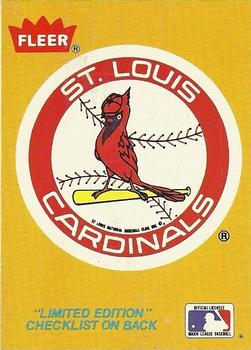 1986 Fleer - Box Bottom Panels Singles #C-5 St. Louis Cardinals Logo Front