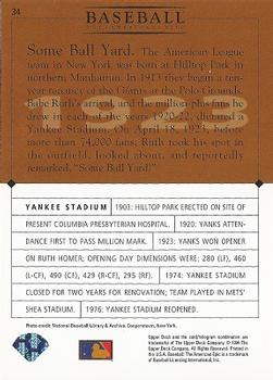 1994 Upper Deck Baseball: The American Epic #34 Yankee Stadium Back