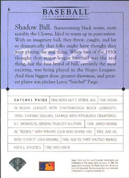 1994 Upper Deck Baseball: The American Epic - GM #6 Satchel Paige   Back