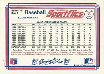 1986 Sportflics #4 Eddie Murray Back
