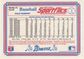 1986 Sportflics #5 Dale Murphy Back