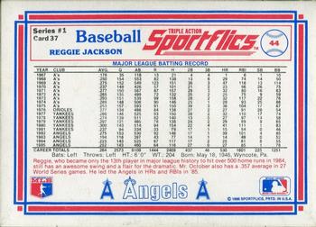 1986 Sportflics #37 Reggie Jackson Back