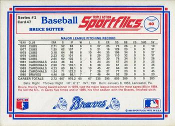 1986 Sportflics #47 Bruce Sutter Back