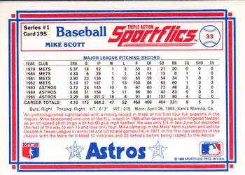 1986 Sportflics #195 Mike Scott Back