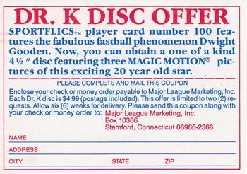 1986 Sportflics #NNO Dr. K Disc Offer Back
