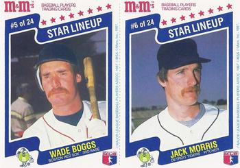 1987 M&M's Star Lineup - Panels #5-6 Wade Boggs / Jack Morris Front