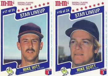 1987 M&M's Star Lineup - Panels #17-18 Mike Witt / Mike Scott Front